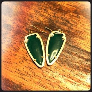 Kendra Scott Stacy Green Arrowhead Earrings